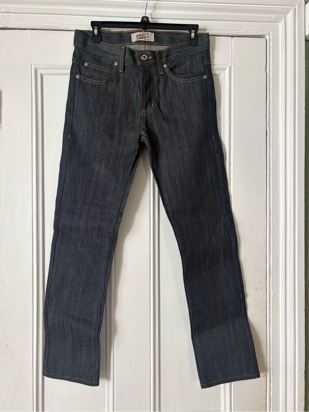 Naked & Famous Denim Dark Indigo Slim Straight Jeans